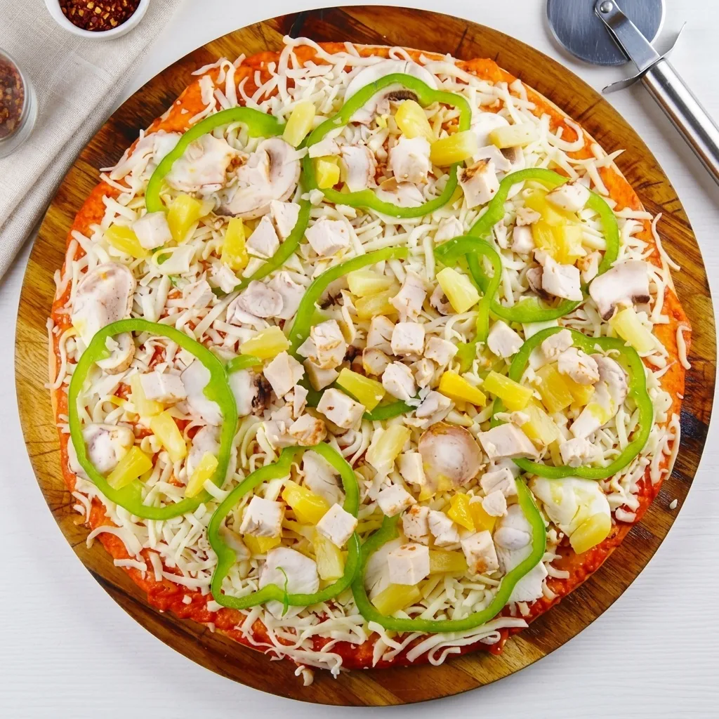 Fire-roasted gluten-free flatbread pizza in Calgary